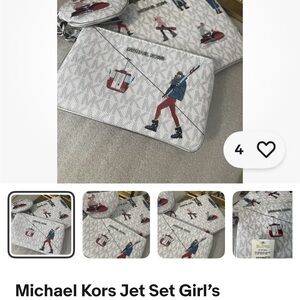 Michael Kors Collection White Patterned Clutch Set